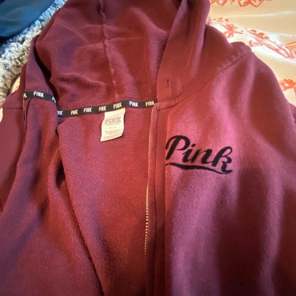 Pink  zip up with hoodie